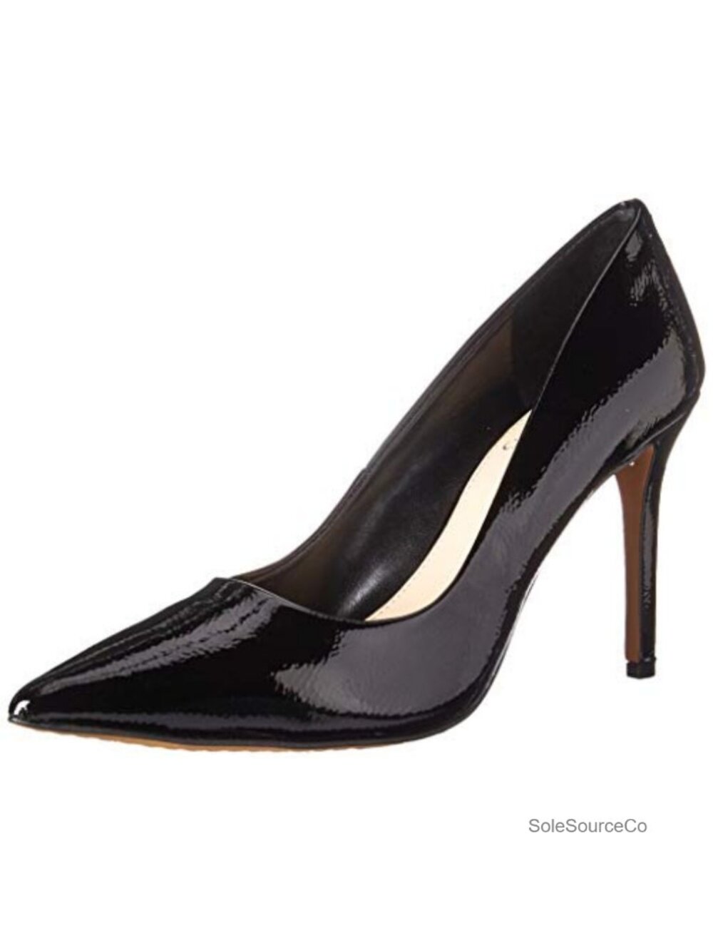 Pointed Toe Stiletto Pump Leather Dress Shoe Cushioned 3.6 Inch Heel